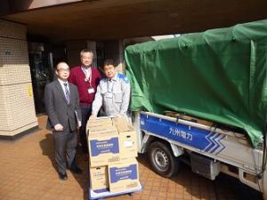 九州電力（株）大分支社から水の寄贈